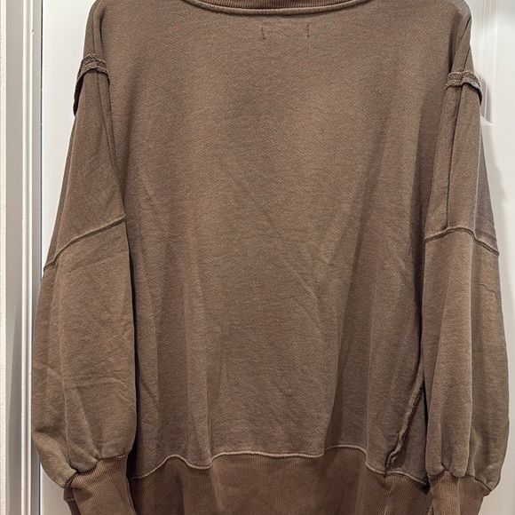 FREE PEOPLE WE THE FREE “TEXAS”CAMDEN SWEATSHIRT Brown NWOT sz M - Picture 9 of 9